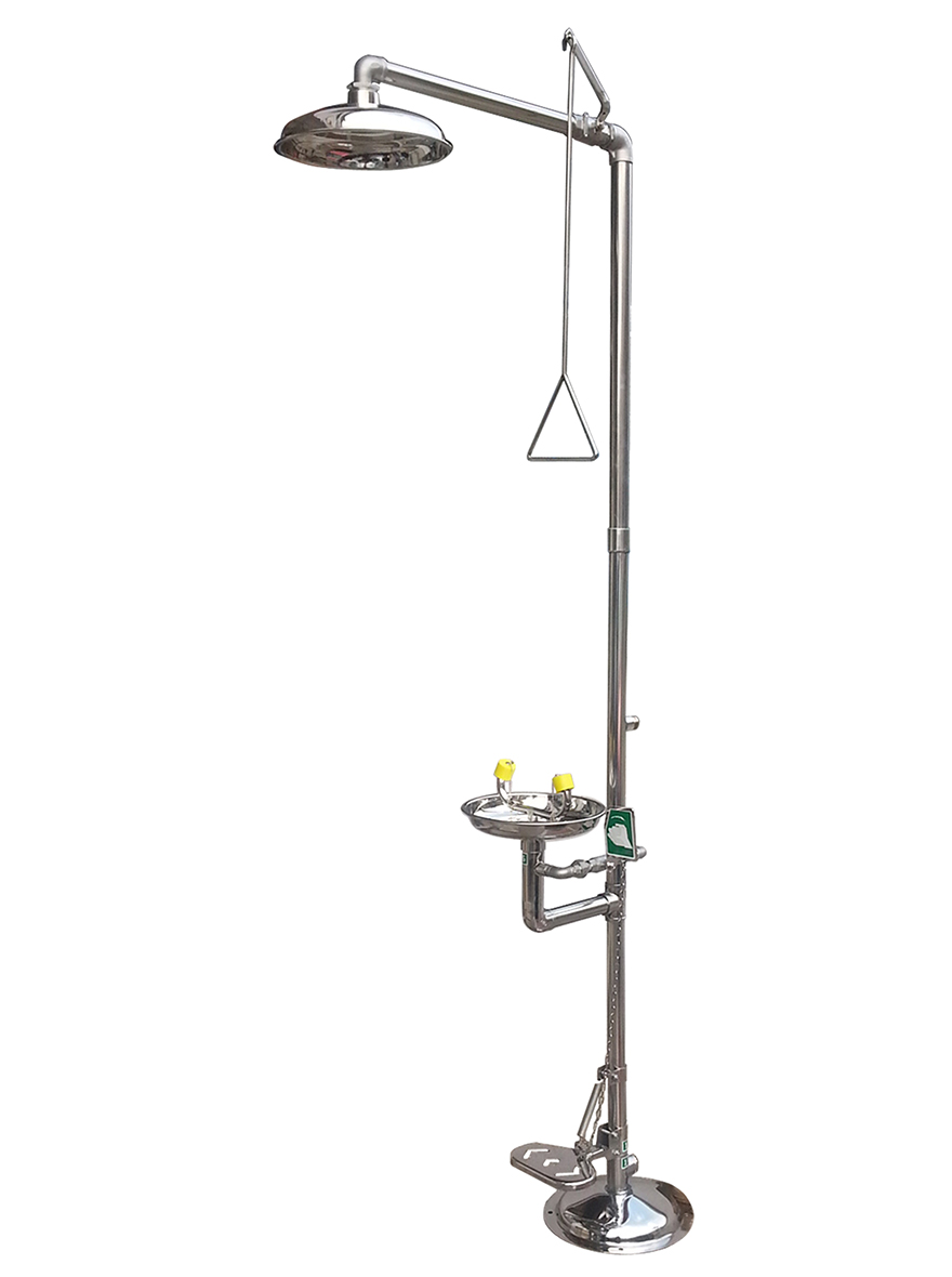 Combined Emergency Shower & Eye-Wash Fountain  Stainless Steel 